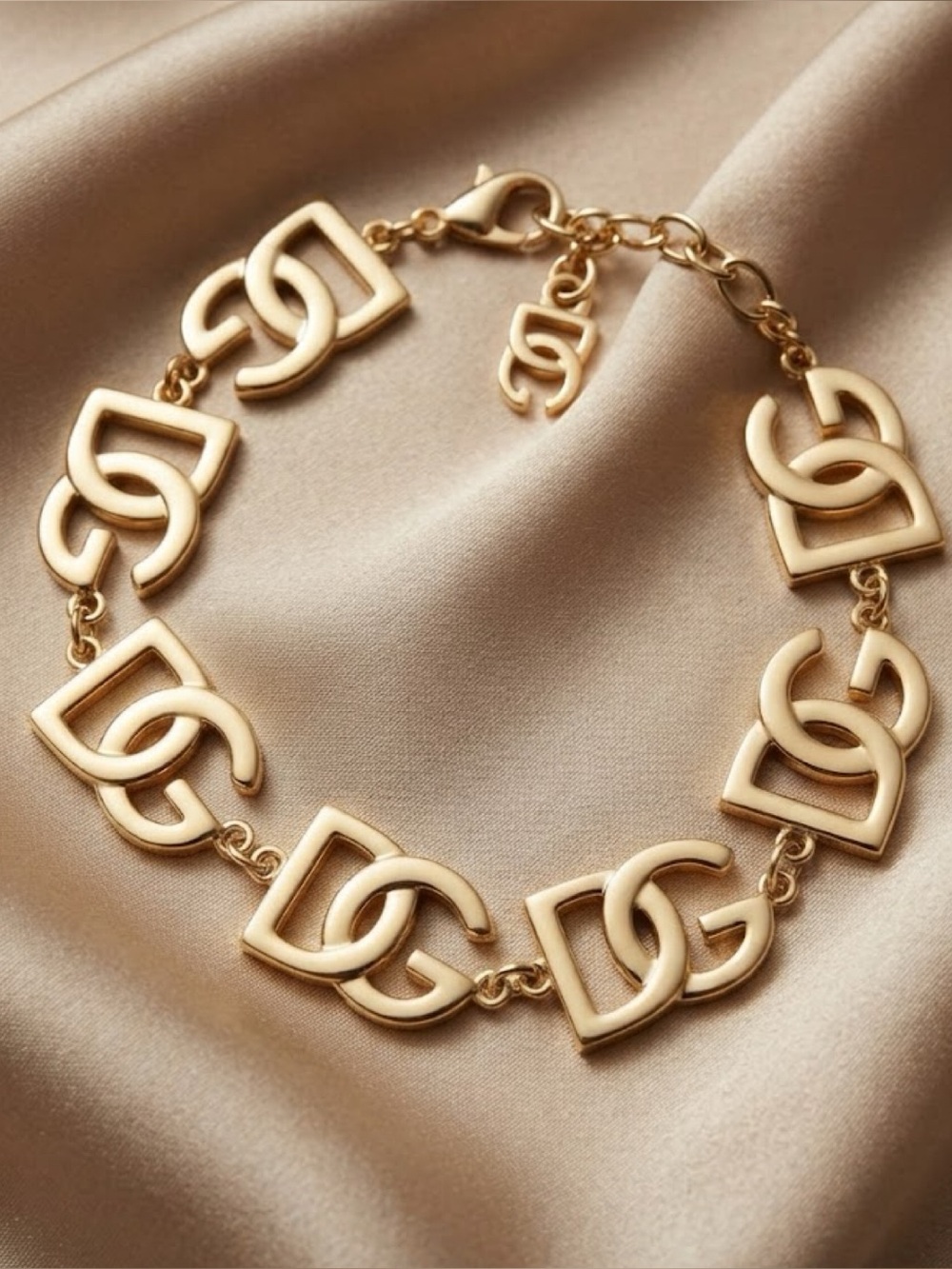 Brand New Hand Made Gold Interlocking Link Bracelet -